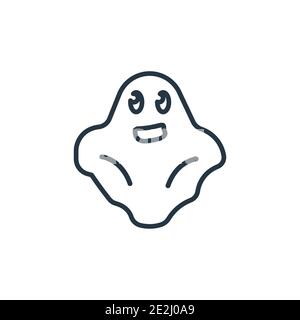 Halloween ghost outline vector icon. Thin line black halloween ghost icon, flat vector simple element illustration from editable halloween concept iso Stock Vector