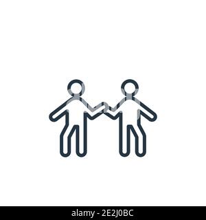 High five outline vector icon. Thin line black high five icon, flat vector simple element illustration from editable humans concept isolated stroke on Stock Vector