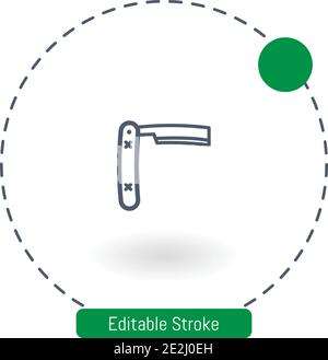 razor vector icon editable stroke outline icons for web and mobile Stock Vector
