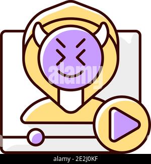Video shaming RGB color icon Stock Vector