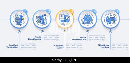 False news checking vector infographic template Stock Vector