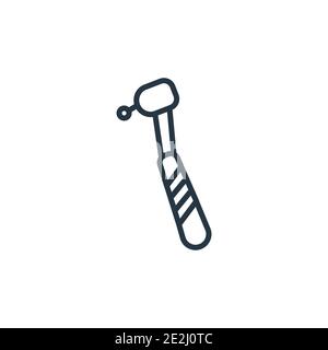 Dental drill outline vector icon. Thin line black dental drill icon, flat vector simple element illustration from editable medical concept isolated on Stock Vector