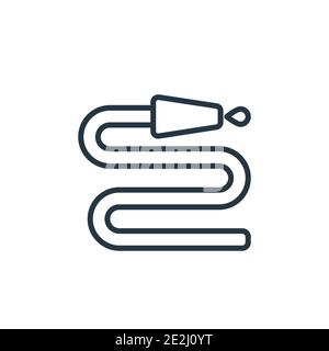 Hose with drops outline vector icon. Thin line black hose with drops icon, flat vector simple element illustration from editable general concept isola Stock Vector