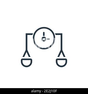 Time and money scale icon logo sign vector outline in black and white ...