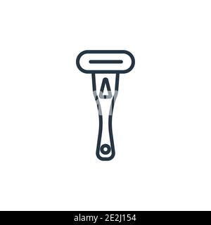 Shaving razor outline vector icon. Thin line black shaving razor icon, flat vector simple element illustration from editable hygiene concept isolated Stock Vector