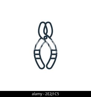 Nippers outline vector icon. Thin line black nippers icon, flat vector simple element illustration from editable general concept isolated stroke on wh Stock Vector