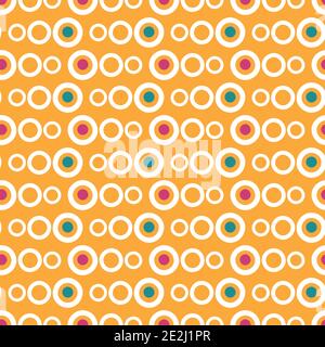 simple dots seamless vector pattern in orange Stock Vector
