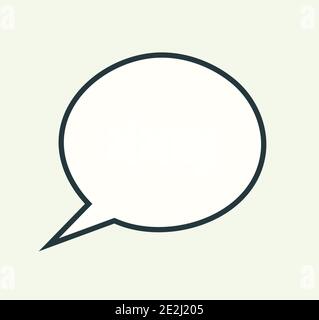 Flat Word Balloon on White Background. Left Side. Stock Vector