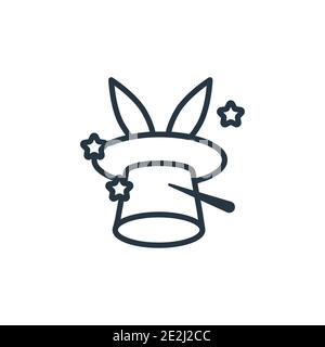 Trick outline vector icon. Thin line black trick icon, flat vector simple element illustration from editable magic concept isolated stroke on white ba Stock Vector