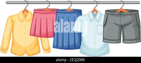 Isolated clothes on the rack display illustration Stock Vector