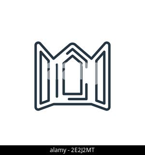 Trifold outline vector icon. Thin line black trifold icon, flat vector simple element illustration from editable history concept isolated stroke on wh Stock Vector