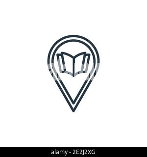 Reading zone outline vector icon. Thin line black reading zone icon, flat vector simple element illustration from editable maps and flags concept isol Stock Vector