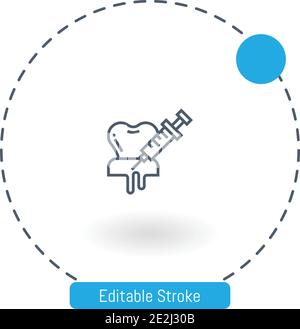 anesthetic vector icon editable stroke outline icons for web and mobile Stock Vector