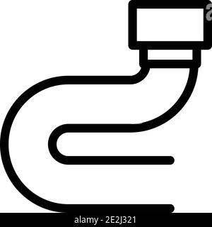 Plastic pipe icon. Outline plastic pipe vector icon for web design isolated on white background Stock Vector