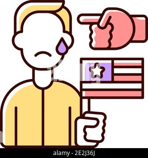 Political cyberbullying RGB color icon Stock Vector