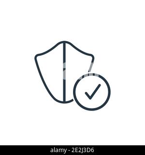 Protected outline vector icon. Thin line black protected icon, flat vector simple element illustration from editable internet security concept isolate Stock Vector