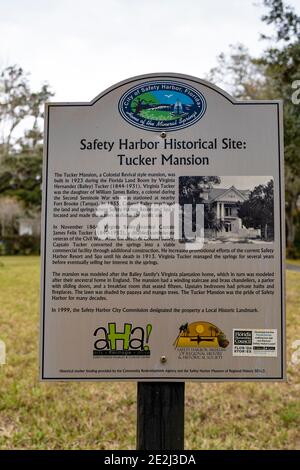 Tucker Mansion, Safety Harbor Historical Site, Safety Harbor, Florida Stock Photo