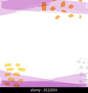 Abstract background with colorful brush strokes and black lines. Copy space. Vector illustration, flat design Stock Vector