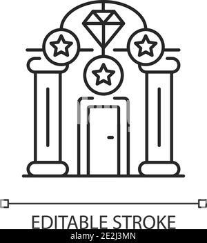 Upscale pawnshops linear icon Stock Vector
