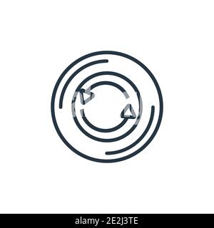 Update outline vector icon. Thin line black update icon, flat vector simple element illustration from editable infographics concept isolated stroke on Stock Vector