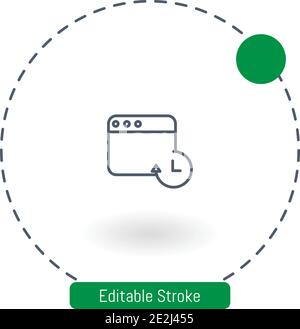 page speed vector icon editable stroke outline icons for web and mobile Stock Vector