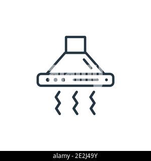 Extractor hood outline vector icon. Thin line black extractor hood icon, flat vector simple element illustration from editable kitchen concept isolate Stock Vector
