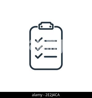 Checklist outline vector icon. Thin line black checklist icon, flat vector simple element illustration from editable marketing concept isolated stroke Stock Vector