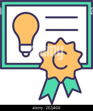 Copyright RGB color icon Stock Vector