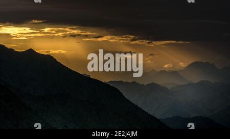 View to Ecrins National park, Tour du Queyras, Queyras, French Alps, France Stock Photo