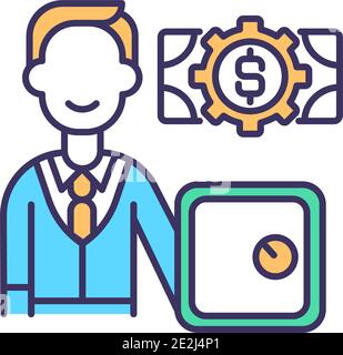 Money keeping RGB color icon Stock Vector