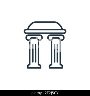Arc outline vector icon. Thin line black arc icon, flat vector simple element illustration from editable history concept isolated stroke on white back Stock Vector