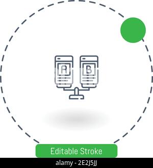 ab testing vector icon editable stroke outline icons for web and mobile Stock Vector