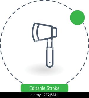 axe vector icon editable stroke outline icons for web and mobile Stock Vector