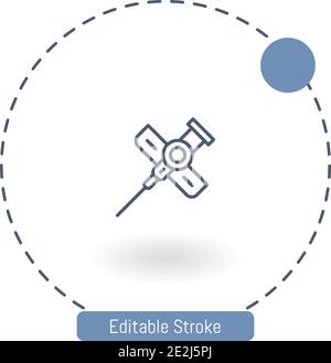 cannula vector icon editable stroke outline icons for web and mobile Stock Vector