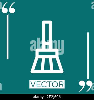 broom vector icon Linear icon. Editable stroked line Stock Vector