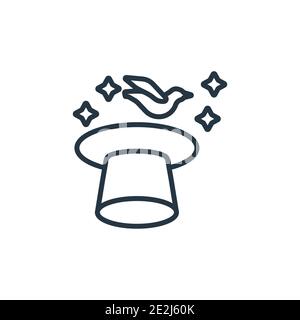 Pigeon outline vector icon. Thin line black pigeon icon, flat vector simple element illustration from editable magic concept isolated stroke on white Stock Vector