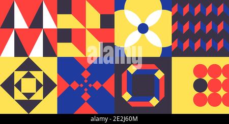 Abstract geometric vector pattern in Neo-Geo style. Layered file. Stock Vector