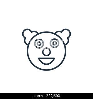 Clown smile outline vector icon. Thin line black clown smile icon, flat vector simple element illustration from editable halloween concept isolated st Stock Vector