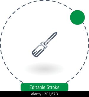 screwdriver vector icon editable stroke outline icons for web and mobile Stock Vector