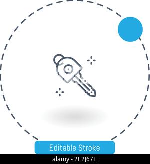 car key vector icon editable stroke outline icons for web and mobile Stock Vector