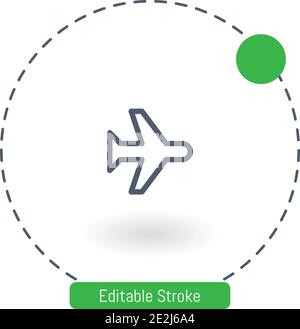 airplane mode vector icon editable stroke outline icons for web and mobile Stock Vector