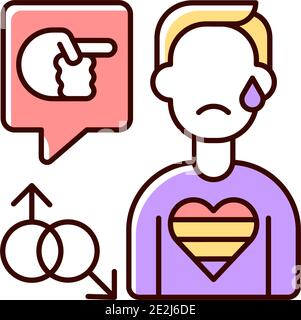 LGBT cyberbullying RGB color icon Stock Vector