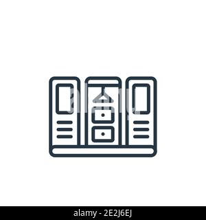 Checkroom outline vector icon. Thin line black checkroom icon, flat vector simple element illustration from editable hotel and restaurant concept isol Stock Vector