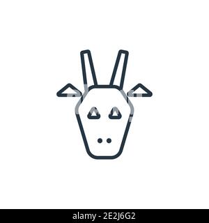 Polygonal giraffe outline vector icon. Thin line black polygonal giraffe icon, flat vector simple element illustration from editable geometry concept Stock Vector