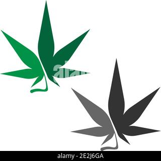 Cannabis leaf logo design vector template illustration Stock Vector