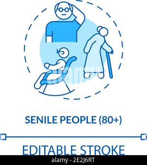 Senile people concept icon Stock Vector