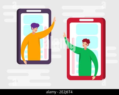 chat on the smartphone concept illustration Stock Vector