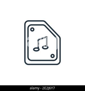 Audio file outline vector icon. Thin line black audio file icon, flat vector simple element illustration from editable future technology concept isola Stock Vector
