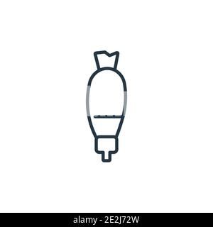 Pastry bag outline vector icon. Thin line black pastry bag icon, flat vector simple element illustration from editable kitchen concept isolated stroke Stock Vector