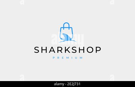 shark shop bag logo design vector illustration Stock Vector